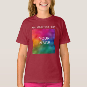 Maroon Custom Hinzufügen Ihrer Text Foto Template  T-Shirt
