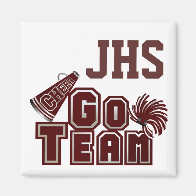 Maroon Custom School Spirit Magnet (Vorne)