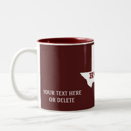 Maroon Custom Text Texas Map Kontur Howdy Texan Zweifarbige Tasse