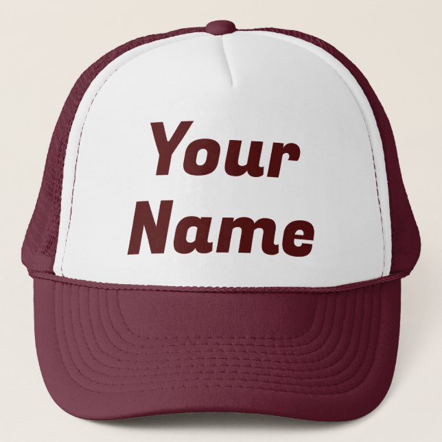 Maroon CUSTOMIZABLE Truckerkappe (Vorderseite)