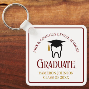 Maroon Dental School Custom Abschluss Gift Schlüsselanhänger