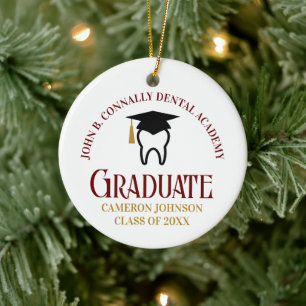 Maroon Dental School Custom Abschluss Weihnachten Keramik Ornament