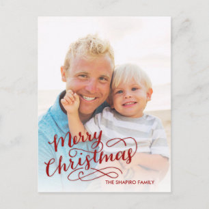 Maroon der Handschrift Holiday Card Feiertagspostkarte