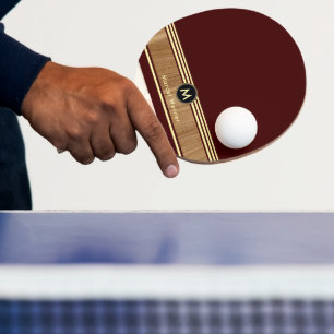 Maroon der mit Monogramm Holzfarbe Tischtennis Schläger