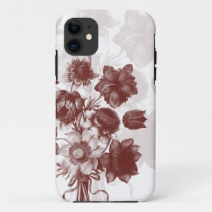 Maroon Elegant Blume Bouquet Custom iphone 5 Fall 11 Hülle