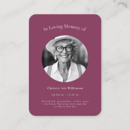 Maroon Elegant Psalm 23 Beerdigung Erinnerung Begleitkarte