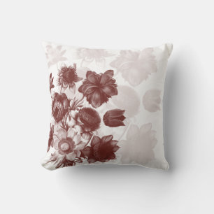 Maroon Elegante Blume Custom Pillows Kissen