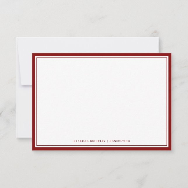 Maroon Flat Note Card Mitteilungskarte (Vorderseite)
