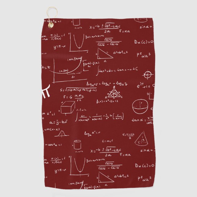 Maroon Formeln Gleichungen Mathe  Golfhandtuch (Vorderseite)