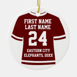 Maroon Foto Football Fußball Hockey Sports Jersey Keramik Ornament