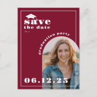 Maroon Foto Graduation Party Save the Date