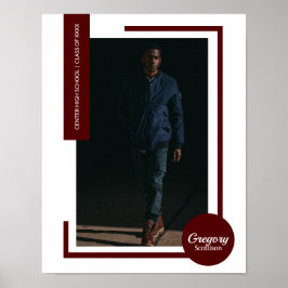 Maroon Foto Moderner Abschluss Poster