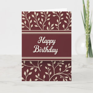 Maroon Geburtstagskarte mit Kalligrafie Karte