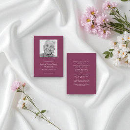 Maroon Gedicht Beerdigung Beileid Note Card Mitteilungskarte