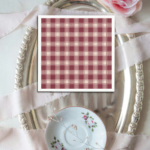 Maroon Gingham Herbst Herbst Serviette