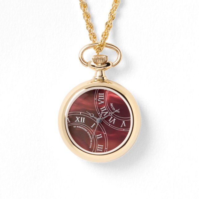 Maroon Glass RN Pocket Watch Armbanduhr (Vorderseite)