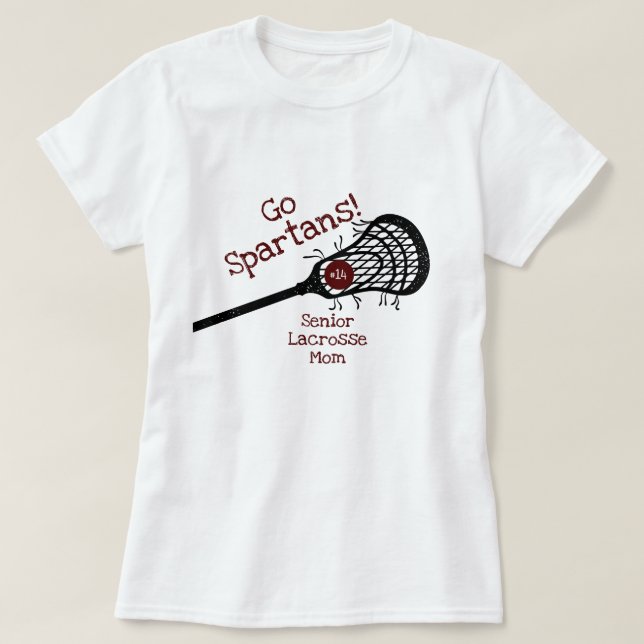 Maroon Go Team Lacrosse Mama T-Shirt (Design vorne)