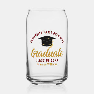 Maroon Gold Abschluss Personalisiert Graduate Dosenglas