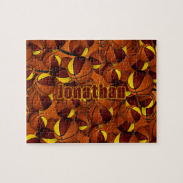 Maroon Gold Basketball Jungs Mädchen Mannschaft Fa Puzzle