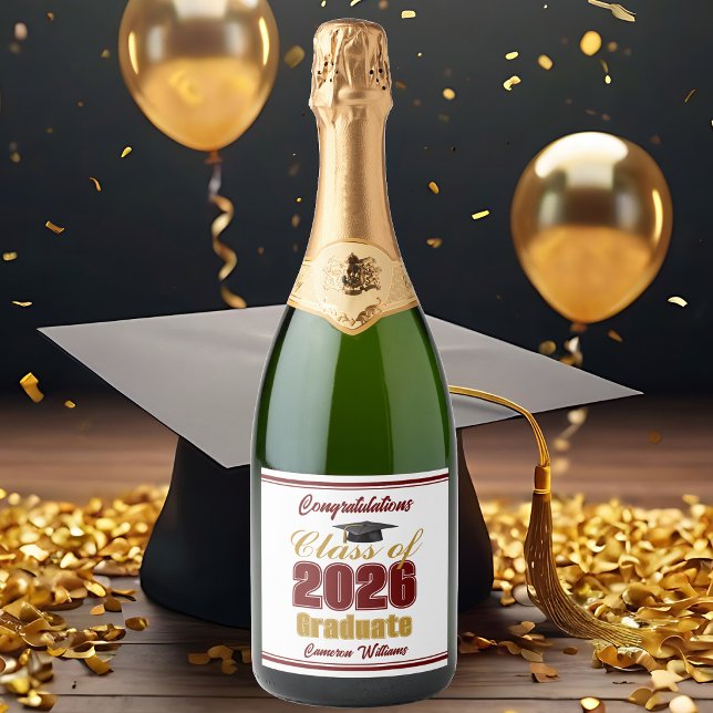 Maroon Gold Class of 2026 Custom Graduation Party (Von Creator hochgeladen)