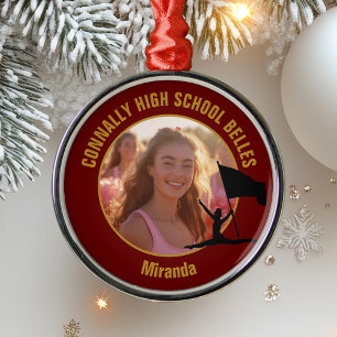 Maroon Gold Color Guard Foto Weihnachtsgeschenk Ornament Aus Metall