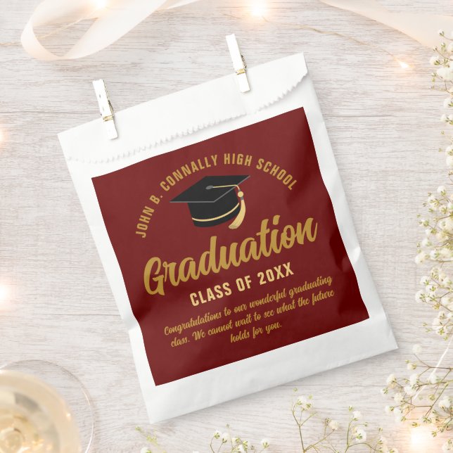 Maroon Gold Customized Graduised Party Geschenktütchen (Ausgeschnitten)