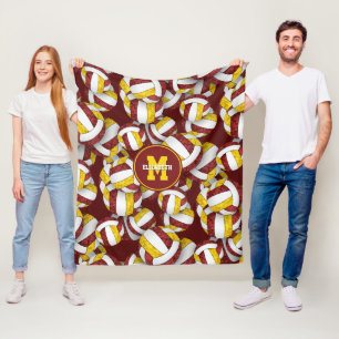 Maroon Gold Girls Volleyball Team Farben Fleecedecke