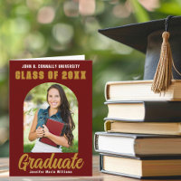 Maroon Gold Graduate Foto Arch Klapper Abschluss