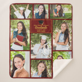 Maroon Gold Graduate Foto Collage Abschluss Sherpadecke