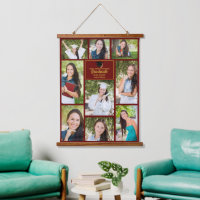 Maroon Gold Graduate Foto Collage Abschluss