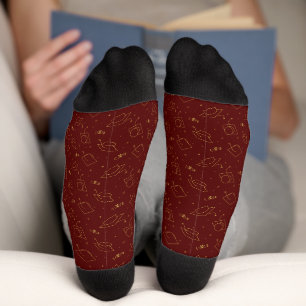 Maroon & Gold Graduation Cap Toss Socks Socken
