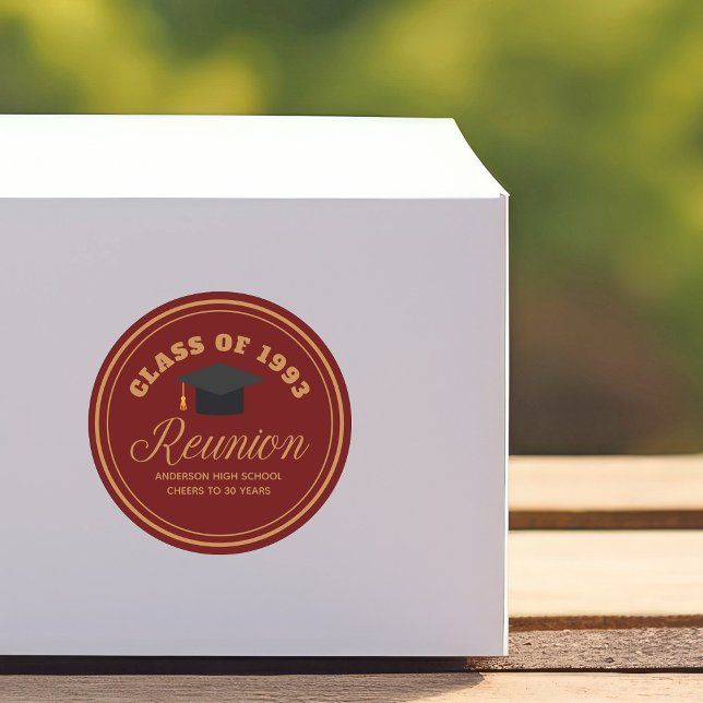 Maroon Gold High School Wiedersehen Personalisiert Runder Aufkleber (Von Creator hochgeladen)