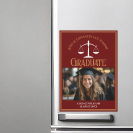Maroon Gold Law School Abschluss Foto Magnet