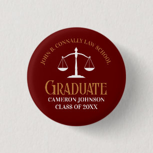Maroon Gold Law School Abschluss Keepake Button
