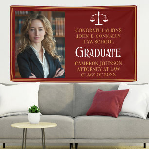Maroon Gold Law School Foto Graduation Party Banner