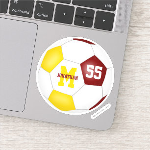 Maroon Gold-Mannschaft färbt Jungs-Fußball Aufkleber