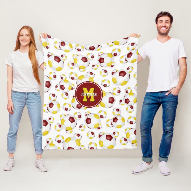 Maroon Gold-Mannschaft färbt Jungs Fußball-Girls Fleecedecke (Beispiel)