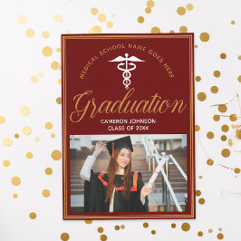 Maroon Gold Medical School Foto Graduation Party Einladung