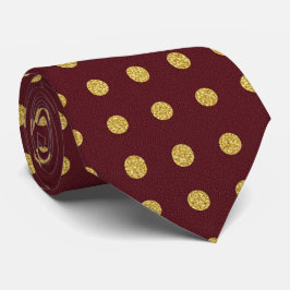 Maroon & Gold Polka Dot Krawatte