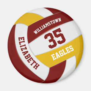 Maroon Gold Schule Farben Team Name Volleyball Magnet