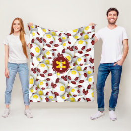 Maroon Gold Team Farben Fußball Muster Fleecedecke
