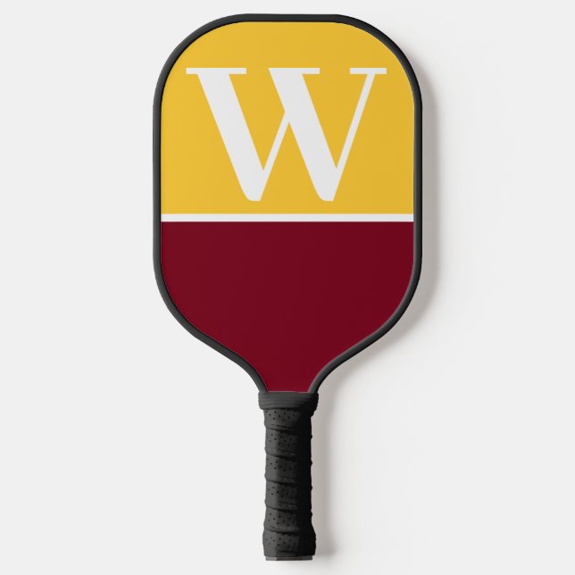 Maroon & Gold Uni Monogram Pickleball Paddel Schläger (Vorderseite)
