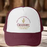 Maroon Gold Veterinary School Abschluss Custom Truckerkappe<br><div class="desc">Dieser Märchenschüler und goldene Abschluss der Tierärztekammer,  das Geschenk der modernen Typografie für eine Klasse von 2024 Absolvent. Passen Sie mit Ihrem geschlossen Jahr unter der medizinischen Kadukus für einen großen personalisierten Pflegefall für einen geschlossen Tierarzt.</div>