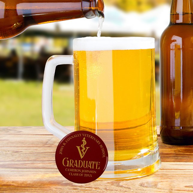 Maroon Gold Veterinary School Graduation Party Flaschenöffner (Von Creator hochgeladen)