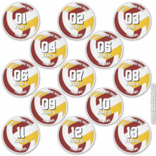 Maroon Gold Volleyball-Team Farben 13 Athleten Aufkleber