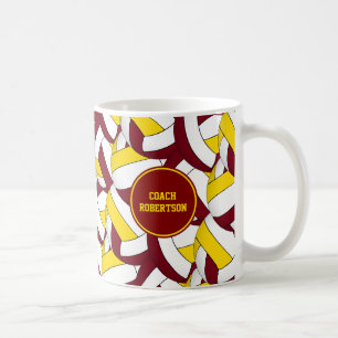 Maroon Gold Volleyball Team Farben Trainingsgesche Kaffeetasse