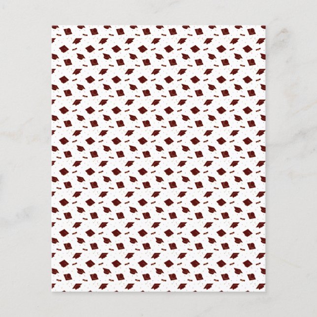 Maroon Graduation Cap Toss Scrapbook Paper (Vorderseite)