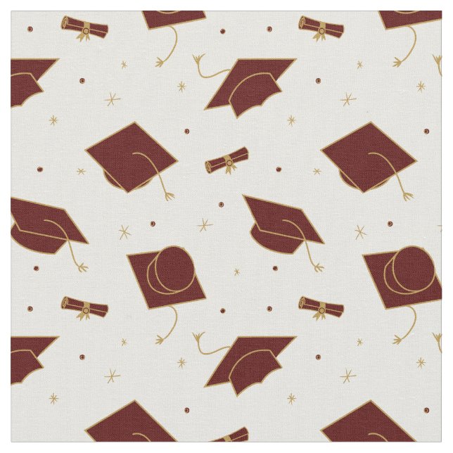 Maroon Graduation Cap Toss Stoff (Nahaufnahme)
