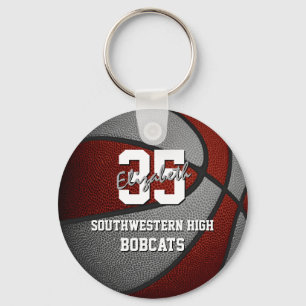 Maroon graue Basketballmannschaftsfarben Schlüsselanhänger