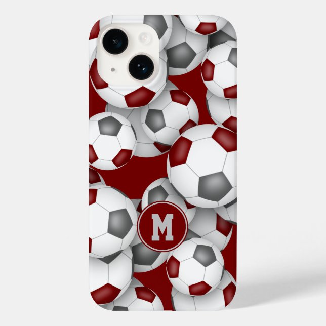Maroon Graue Fußballmannschaft färbt Sportmuster Case-Mate iPhone Hülle (Rückseite)
